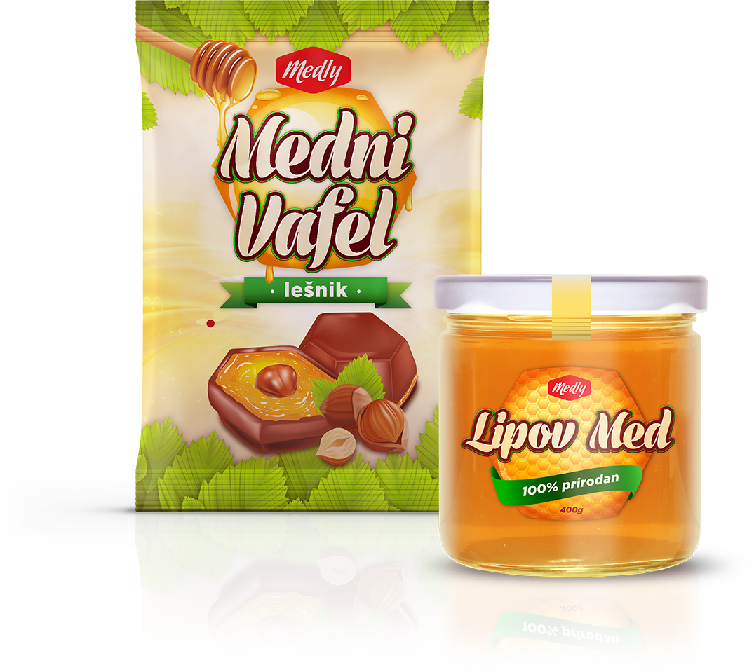 Lazarus Kreativ Labels & packs MEDLY honey honey and WAFLE Packaging and labels design